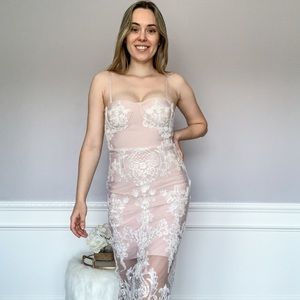 All over lace midi dress